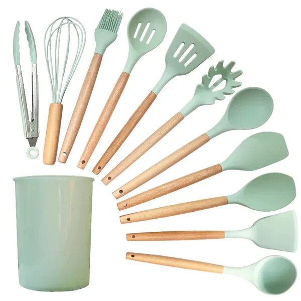 Kit Colheres de Silicone verde
