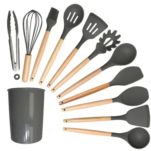 Kit Colheres de Silicone cinza
