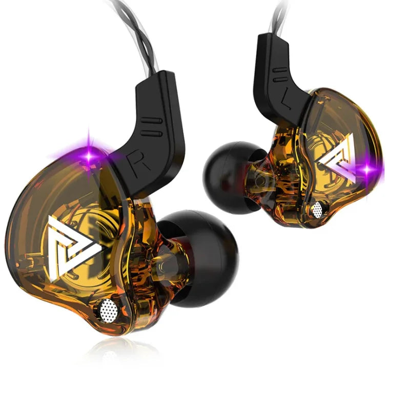Fone de Ouvido com Fio e Microfone, Driver de Cobre, Estilo Esportivo, HiFi Ergonômico amarelo