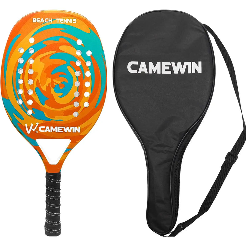 Raquete de Beach Tennis Camewin Original de Fibra de carbono e Fibra de vidro laranja