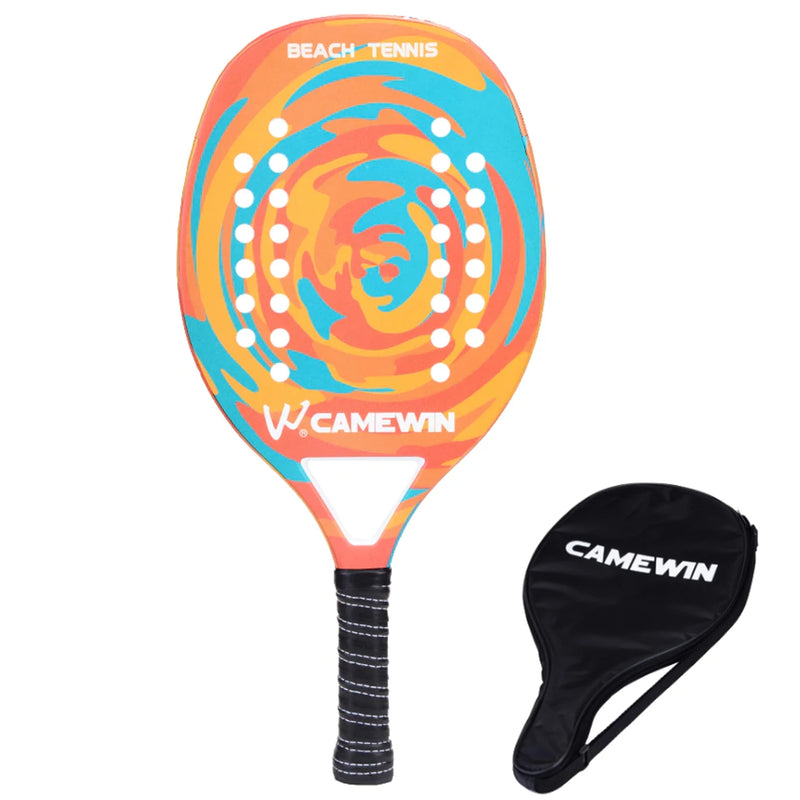 Raquete de Beach Tennis Camewin Original de Fibra de carbono e Fibra de vidro laranja