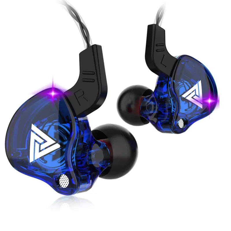 Fone de Ouvido com Fio e Microfone, Driver de Cobre, Estilo Esportivo, HiFi Ergonômico azul