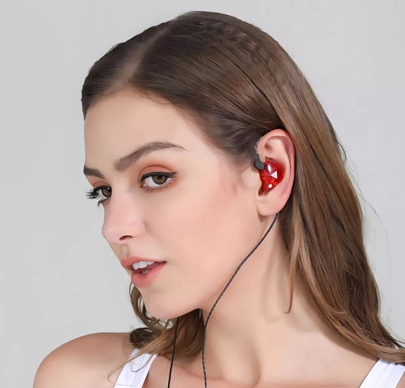 Fone de Ouvido com Fio e Microfone, Driver de Cobre, Estilo Esportivo, HiFi Ergonômico
