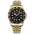 Relógio CURDDEN 6582 com Pulseira de metal de ouro e mostrador Preto.