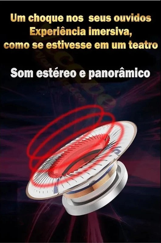 Fone de Ouvido com Fio e Microfone, Driver de Cobre, Estilo Esportivo, HiFi Ergonômico
