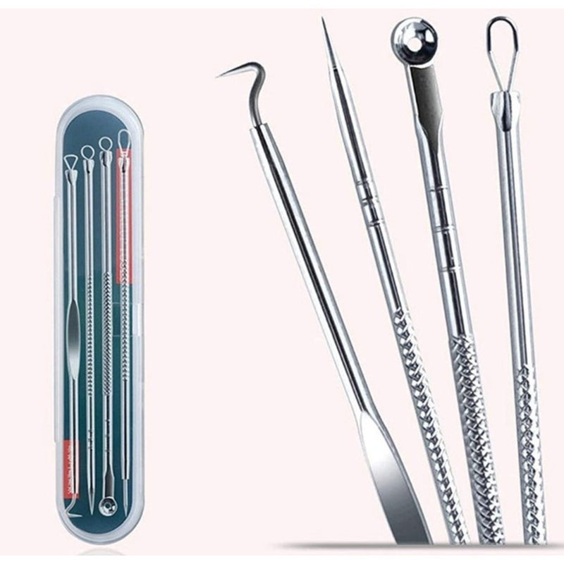Kit de Ferramentas de Beleza Extrator de Acne e Removedor de Cravo de Aço Inoxidável