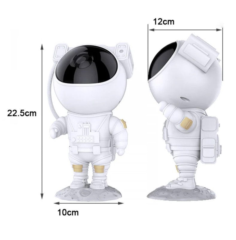 Projetor Astronauta Galaxy branco dimensões.